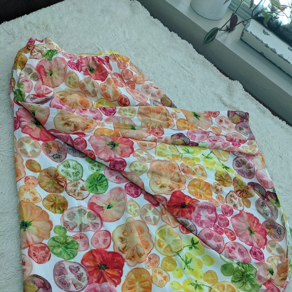 Modcloth SZ 1x fruity floral flowey skirt